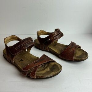Taos Leather Sandals Women’s Size 9 EU 39 or UK 6 Brown Adjustable Summer